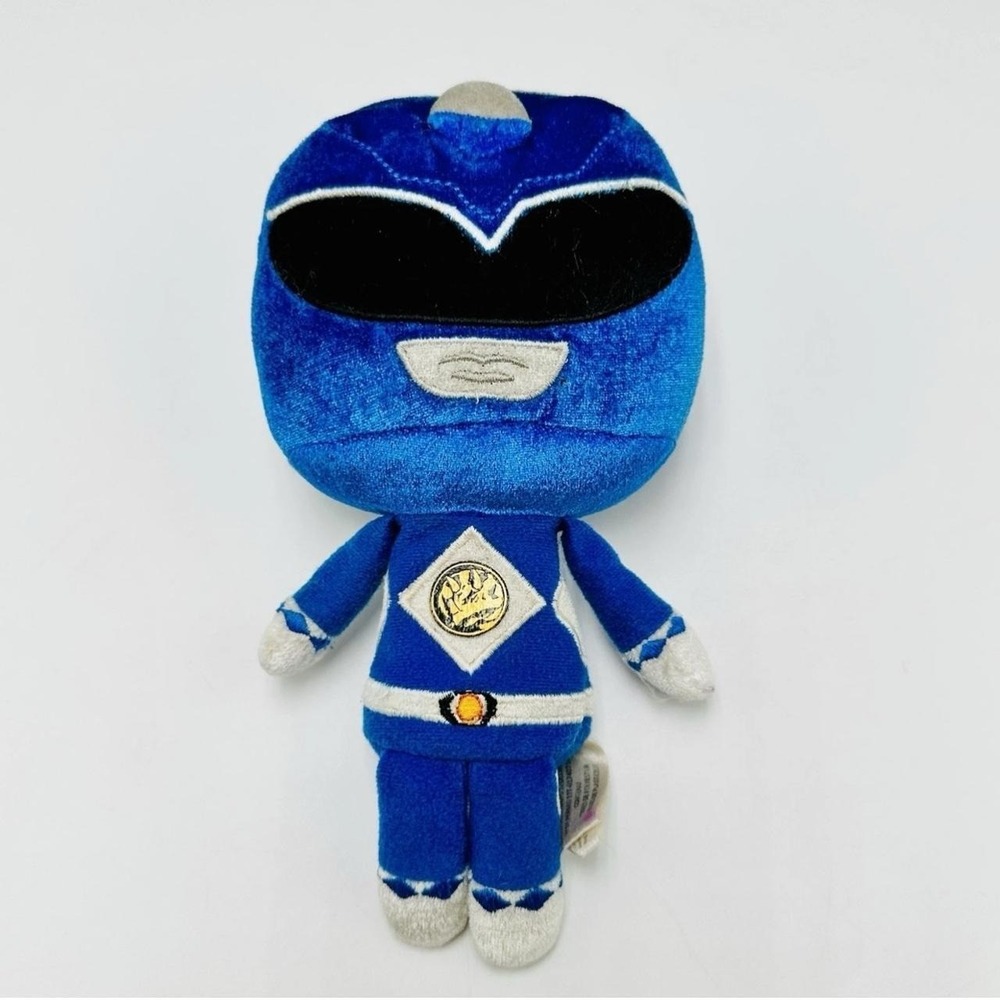 Blue Power Ranger plush doll with‎ white diamond and stripes